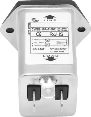 Obrázok produktu pre CW2B-10A T (001) Napájací filter EMI s poistkovou zásuvkou 2 v 1 s jednou poistkou 125/250 V