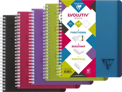 Produktbild von Clairefontaine 5x Buch & Deckel 16x21cm 90 Blatt liniert sortiert 329756C
