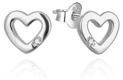 Immagine prodotto di Delicati orecchini in argento a forma di cuore AGUP3461