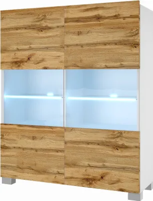 Produktbild von BELINI Kommode Sideboard Wohnzimmer Schlafzimmer Schrank Hochschrank mit LED-Leuchten (Wotan Eiche)