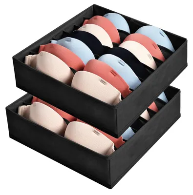 BH-Organizer Set 2er, 7 Fächer, 30x30x10 cm, schwarz