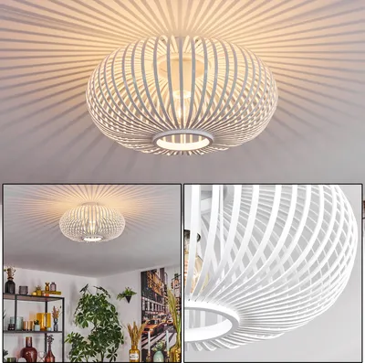 Produktbild von Aidone Deckenlampe aus Metall/Bambus in Weiß