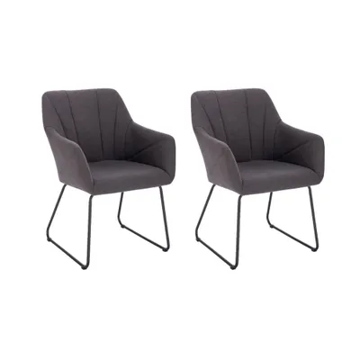 Produktbild von HOME DELUXE - Esszimmerstuhl PAKU - 2er Set, Farbe: Anthrazit, Höhenverstellbar, weiche Polsterung, bis 120 kg belastbar I Küchenstuhl Speisestühle Esszimmerstühle