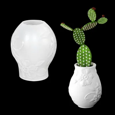 Image de Moule en silicone pour vase, moules en résine époxy, vase à fleurs à fabriquer soi-même, motif irrégulier, hauteur de 9,3 cm