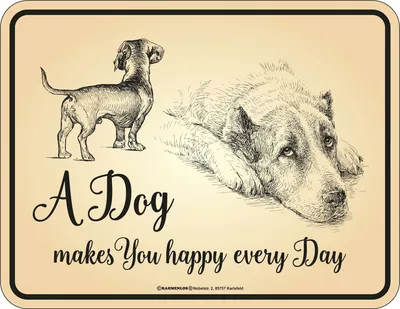 Produktbild von Hunde - Fun-Schilder - Dog makes you happy