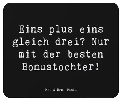 Produktbild von Mr. & Mrs. Panda Mauspad Spruch Beste Bonustochter - Schwarz - Geschenk, Mousepad, pc, herzerwärmende Sprüche, Stieftochter, Glück, Liebe, mousematte, mausunterlage