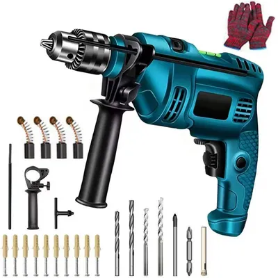 Image de Perceuse-visseuse électrique - 1500W, 220V - Perceuse portative - Pour bois, métal, béton - Idéale pour percer les murs à la maison