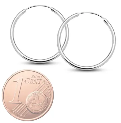 Produktbild von Creolen aus 925 Sterling Silber; Silbercreolen in der Größe - 20 mm