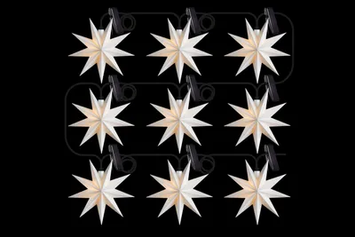 Produktbild von Sterntaler Sternenkette | Weihnachtsstern Kette | 9 Zacker | 9 Sterne | 11,5cm | Innen und Außen | LED | Netzstecker | mit Timer, Farbe:weiß