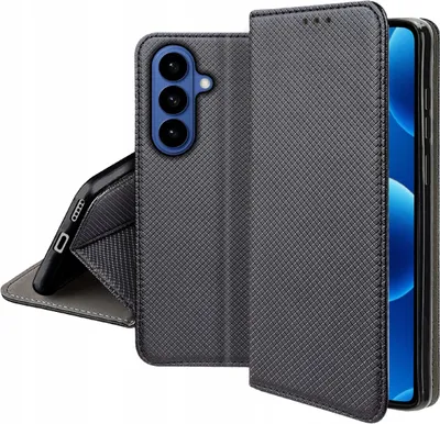 Zdjęcie produktu dla Etui Z Klapką Do Samsung S26 Zamykane Czarne Futerał + Szkło