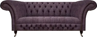 Immagine prodotto di Divano Chesterfield a due posti per il soggiorno, divano con rivestimento in tessuto
