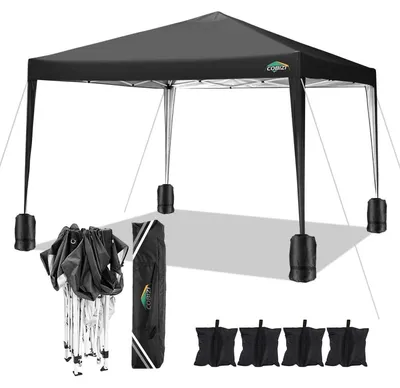 Produktbild von Faltpavillon 3x3m Wasserdicht Pop Up Pavillon höhenverstellbar Gartenpartyzelt Schwarz