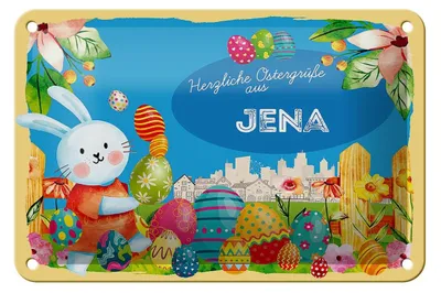 Produktbild von Blechschild Ostern Ostergrüße 18x12cm JENA Geschenk FEST Deko