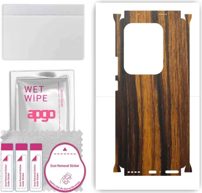 Produktbild von apgo Rückseite + Seiten Schutzfolie, Skin, kompatibel mit Infinix Zero 30, Hinten Displayschutzfolie aus Vinylfolie, kratzfest, einfache Montage - Tigerwood