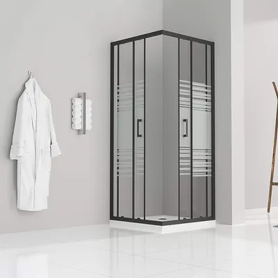 Produktbild von i-flair Schiebetür Duschkabine 75x75x190 cm aus teilsatiniertem 6 mm Sicherheitsglas - DK79
