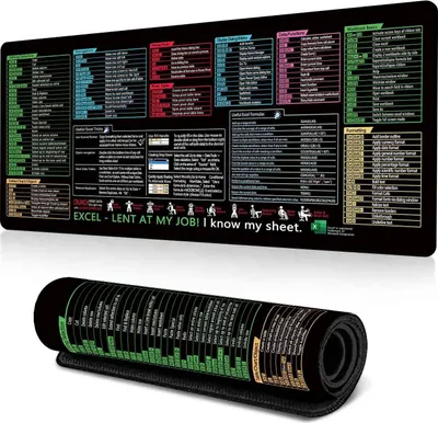 Produktbild von STILVORA Gaming Mousepad Schreibtischunterlage mit Excel-Tipps & Tastenkürzeln, Rutschfest, Abwaschbar, Büro- und Homeoffice-Mauspad, 300*600*2MM Muster 1