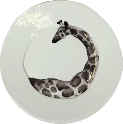 Produktbild von Speiseteller, Essteller SAFARI Giraffe D. 27cm schwarz weiß Virginia Casa