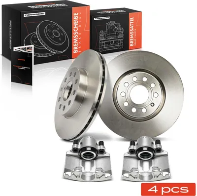 Produktbild von Frankberg 2x Bremssattel+2x Bremsscheiben Vorne für VW Golf 5 6 Touran EOS Audi A3