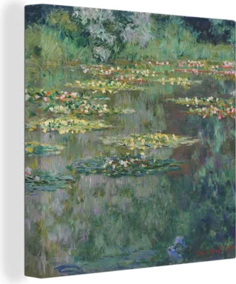 Produktbild von MuchoWow® - Leinwandbilder - Seerosen - Gemälde von Claude Monet, Wandbild, Wanddeko Bilder Wohnzimmer, 90x90 cm