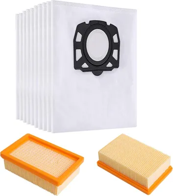 Produktbild von 10 Stš¹ck Staubsaugerbeutel fš¹r K?rcher WD4 WD5 WD6 MV4 MV5 MV6 mit 2 Filtern fš¹r K?rcher 2.863-005.0 WD4 WD5