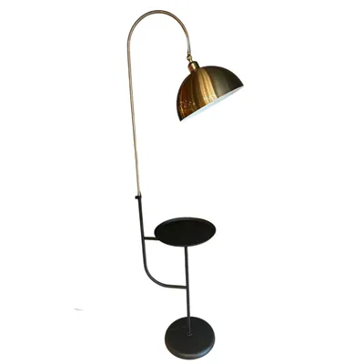 Produktbild von Moderne Metall-Stehlampe in den Farben Kupfer und Schwarz mit E27-Fassung und Verstellbarem Lampenschirm