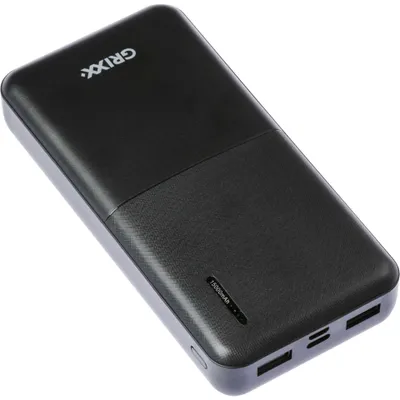 Produktbild von Grixx Powerbank 15000mAh Power Delivery Micro USB USB-C Black