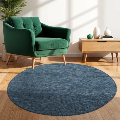 Produktbild von TT Home Teppich Für Outdoor Wetterfest Küchenteppich Balkon Terrasse Unifarbenes Design Modern Größe 160 cm Rund