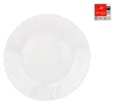 Zdjęcie produktu dla Półmisek EBRO, okrągły, 32 cm, talerz do serwowania, bufet, przystawki, biały, opalowe szkło hartowane
