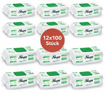 Produktbild von Sleepy Easy Clean Oberflächenreinigungstücher – 6x100 Pine + 6x100 White Soap | Tägliche Reinigung