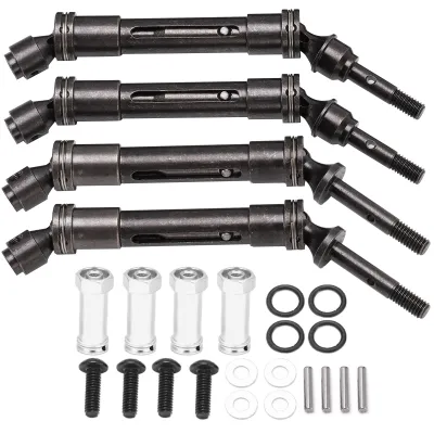 Image de Arbres de transmission avant et arrière en alliage d'aluminium, pièces de rechange robustes à joint homocinétique pour voiture RC Traxxas 1/10, couleur argent
