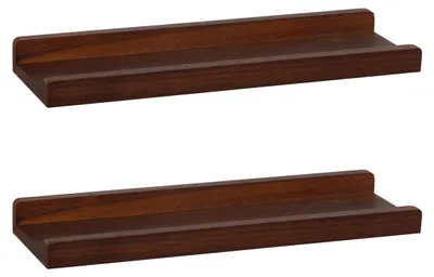 Obrázok produktu pre Nástenné police z orechového dreva, sada 2 kusov, rozmer 43x13x4 cm, vhodné do kúpeľne a spálne