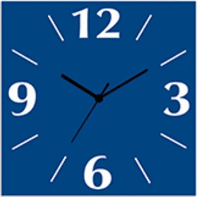 Produktbild von ARTland Wanduhr auf Alu Quarzuhr - schwarzer Zeiger Trendfarbe Blau Größe: 30x30 cm