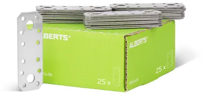 Produktbild von Alberts Flachverbinder | Edelstahl | 96 x 35 mm | 25er Set