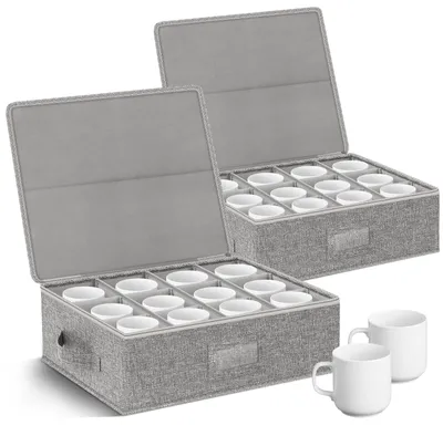 Image de Solidchoice - Boîtes de rangement pour tasses à café et thé, lot de 2 avec couvercle