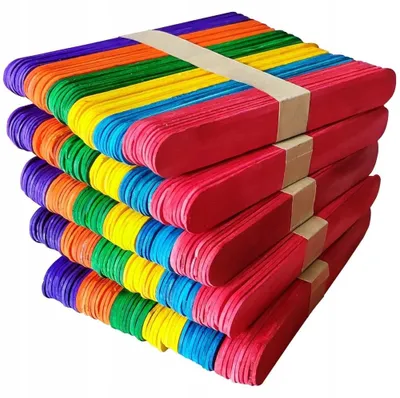 Produktbild von Aliga Kreativ-Holzstäbchen 6 Farben 300 Stk. 150 mm