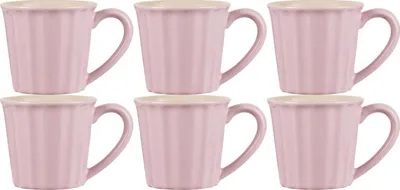 Produktbild von 6er Set Becher, Tassen MYNTE English Rose Rosa für 250ml Steingut Ib Laursen