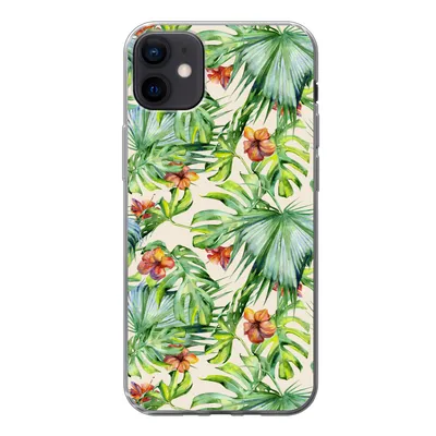 Produktbild von MuchoWow® Handyhülle Schutzhülle Hülle für iPhone 12 mini Blume - Blatt - Muster Silikon Softcase Handy Hülle - Bild
