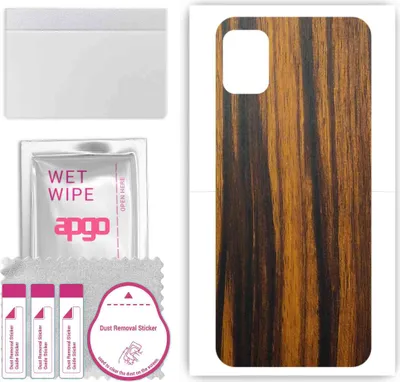 Produktbild von apgo Rückseite Schutzfolie, Skin, kompatibel mit Nokia C02, Hinten Displayschutzfolie aus Vinylfolie, kratzfest, einfache Montage - Tigerwood