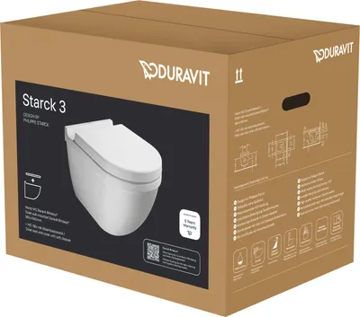 Produktbild von Wand-WC-Set Starck 3 360x540mm wei splrandlos, mit WC-Sitz