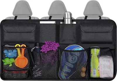 Image de Organiseur pour voiture avec poches et multiples compartiments, noir, universel