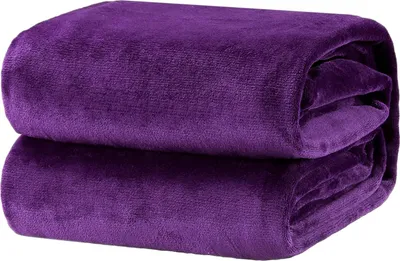 Produktbild von Kuscheldecke Lila Flauschige Decke, extra weich& warm Wohndecke in Wohnzimmer, 150x200 cm Flanell Fleecedecke, Falten beständig/Anti-verfärben als Sofadecke oder Bettüberwurf