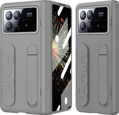 Image de Étui Xiaomi Mix Fold 3 avec sangle, protecteur d'écran intégré, support et protection de la charnière Gris