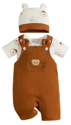 Immagine prodotto di Set di abbigliamento per neonati: tutina a maniche corte con pantaloncini e motivo animalier