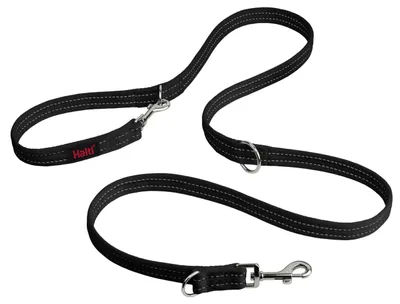 Productafbeelding van Halti dubbele riem voor honden | Groot, zwart, 2 meter