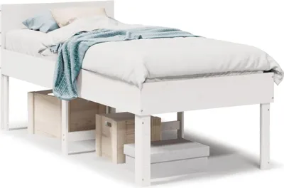 Immagine prodotto di vidaXL Letto in legno massiccio senza materasso bianco 75x190 cm in legno di pino