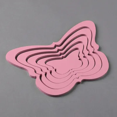 Produktbild von Wanddeko Wandtattoo Wandaufkleber Schmetterling 3D Holz 5 tlg. Wandbild rosa