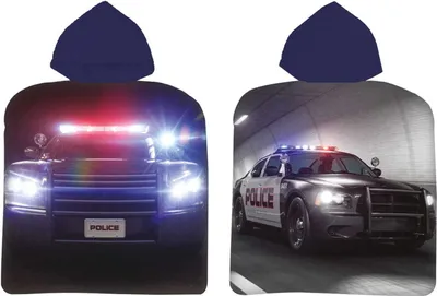 Produktbild von Javoli Polizeiauto-Poncho - 50 x 100 cm - Baumwolle