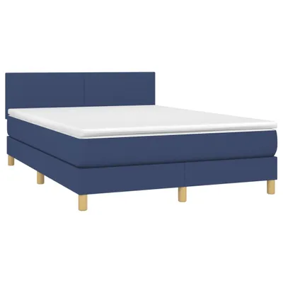 Produktbild von vidaXL Boxspringbett mit Matratze Blau 140x200 cm Stoff