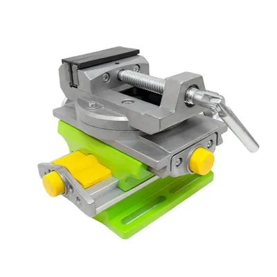 Produktbild von Fräs- und Bohrvorrichtung, Aluminiumlegierung, X-Achsen-Hub 80 mm, Y-Achsen-Hub 67 mm, Drehwinkel 90°, maximale Spannweite 77 mm