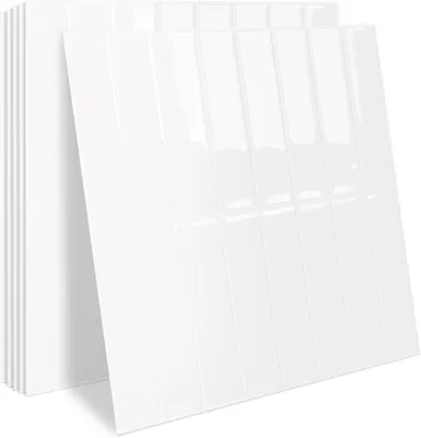 Produktbild von Set mit 20 selbstklebenden weißen Fliesenaufklebern für Badezimmer und Küche
